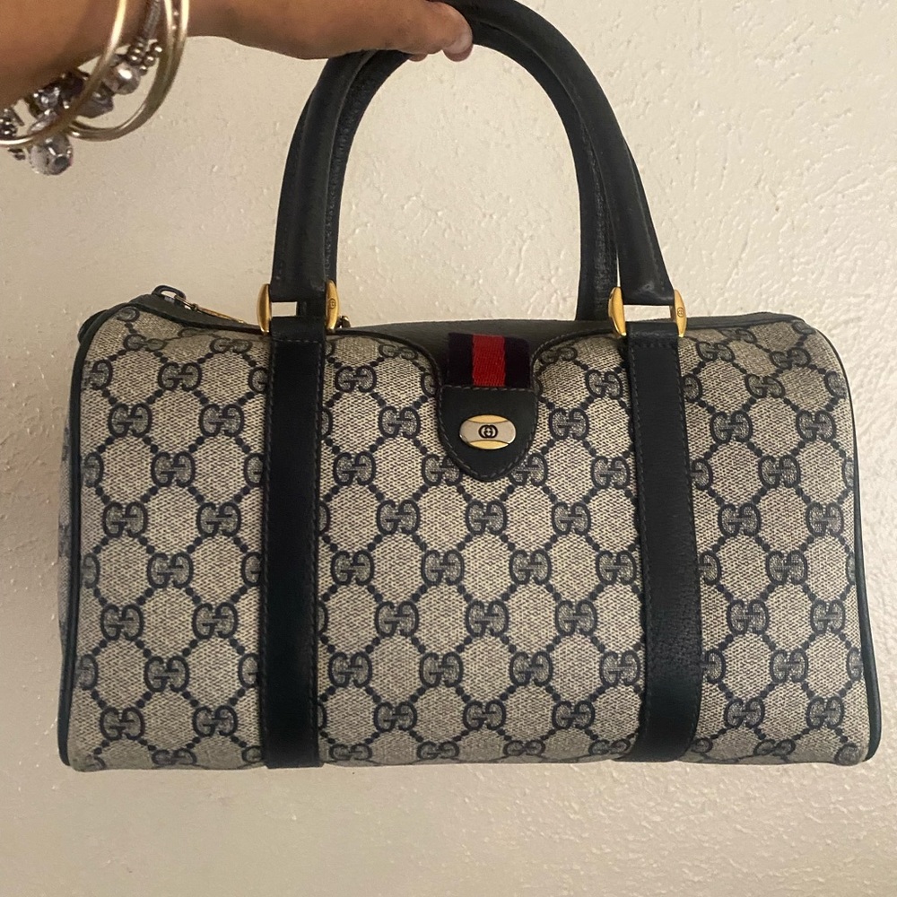 Vintage Gucci Boston Bag Blue